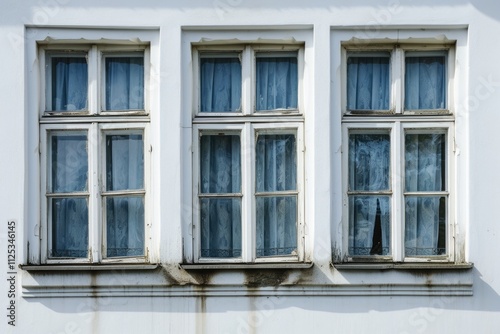 Window Collection for Home Redecoration - Architectural Illustration on White Background
