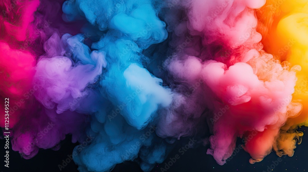 Fototapeta premium Abstract colorful smoke clouds background.
