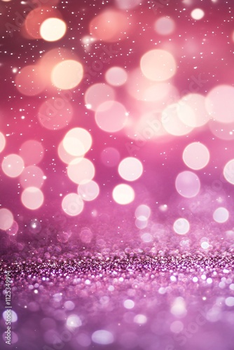 Abstract shining purple and pink glitter lights background. Circle blurred bokeh. Romantic backdrop for Valentines Day, Women's Day, Mother's Day, birthday, wedding, holiday or event