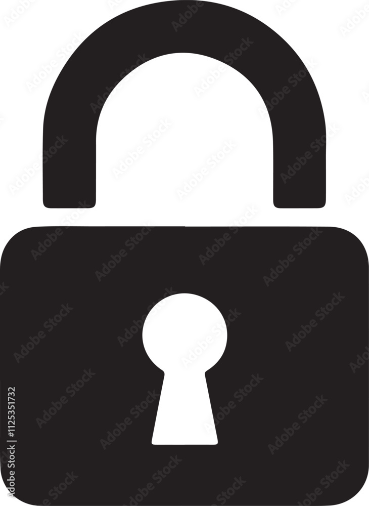 Padlock Silhouette Vector Icon Design Illustration Padlock Silhouette Vector Icon Design Illustration