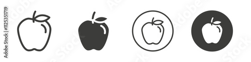 Apple icon Simple outline vector logo