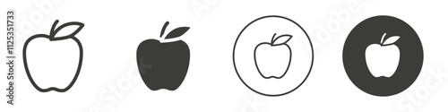 Apple fruit icon Simple outline vector logo