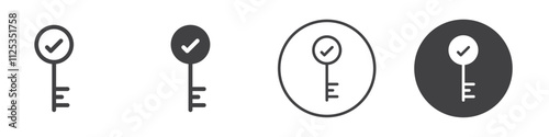 Authorized Access icon Simple outline vector logo