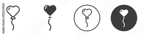 Balloon icon Simple outline vector logo