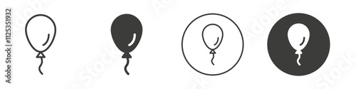 Balloon icon Simple outline vector logo