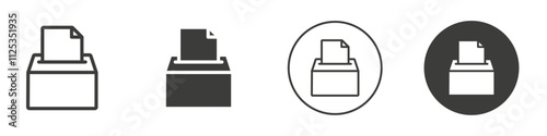 Ballot box icon Simple outline vector logo