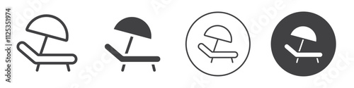 Beach chair icon Simple outline vector logo