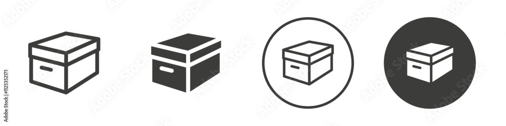 Box icon Simple outline vector logo Box icon Simple outline vector logo