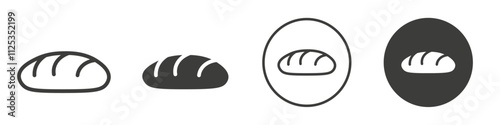 Bread icon Simple outline vector logo