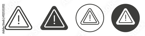 Exclamation danger sign icon Simple outline vector logo