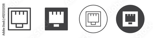 Ethernet port icon Simple outline vector logo