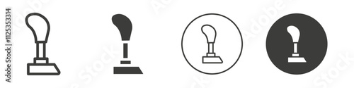 Gearshift icon Simple outline vector logo