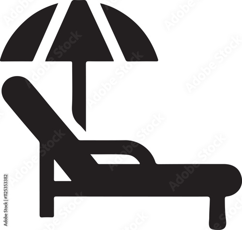 Beach Chair Silhouette Vector Icon Design Illustration