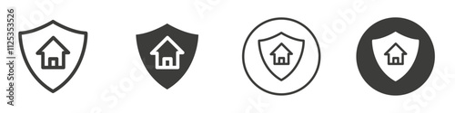 home insurance icon Simple outline vector logo