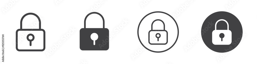Lock icon Simple outline vector logo Lock icon Simple outline vector logo