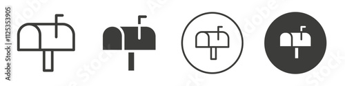 Mail box icon Simple outline vector logo