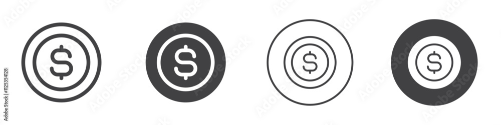 Money icon Simple outline vector logo Money icon Simple outline vector logo