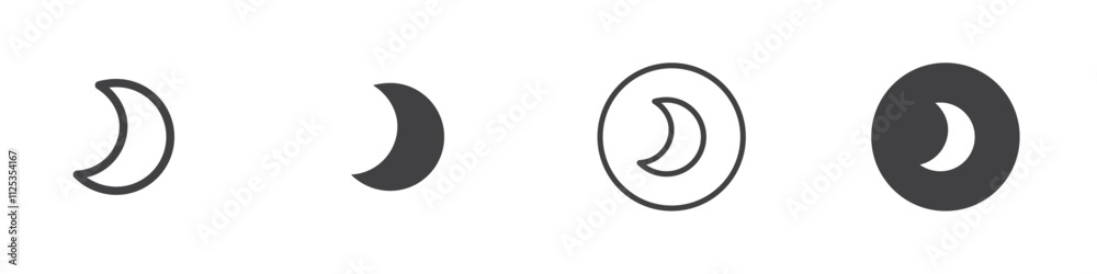 Moon icon Simple outline vector logo Moon icon Simple outline vector logo