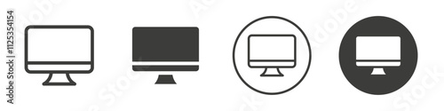 Monitor icon Simple outline vector logo
