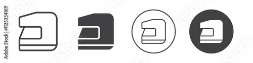 Motorcycle helmet icon Simple outline vector logo
