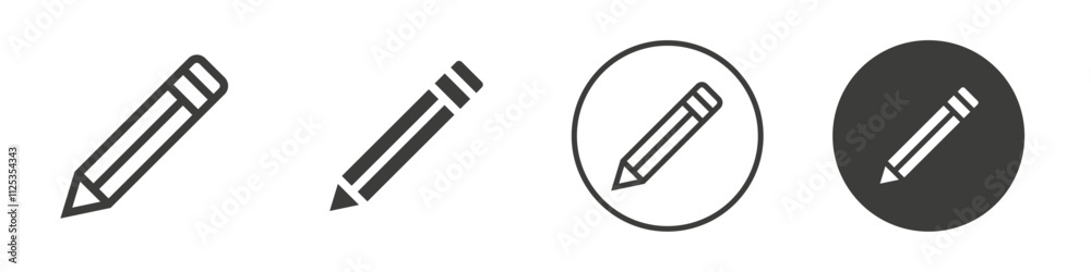 Pencil icon Simple outline vector logo Pencil icon Simple outline vector logo