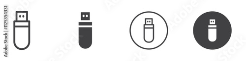 Pen drive icon Simple outline vector logo