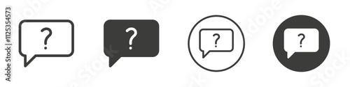 Question icon Simple outline vector logo