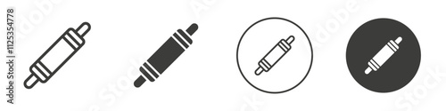 Rolling pin icon Simple outline vector logo