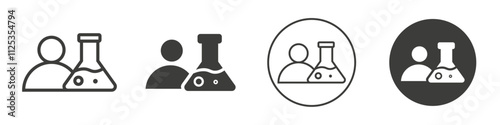 Scientist icon Simple outline vector logo