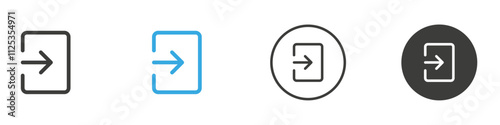 Sign out icon Simple outline vector logo