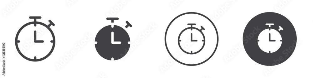 Stopwatch icon Simple outline vector logo Stopwatch icon Simple outline vector logo