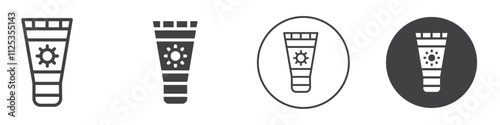 Sun cream icon Simple outline vector logo