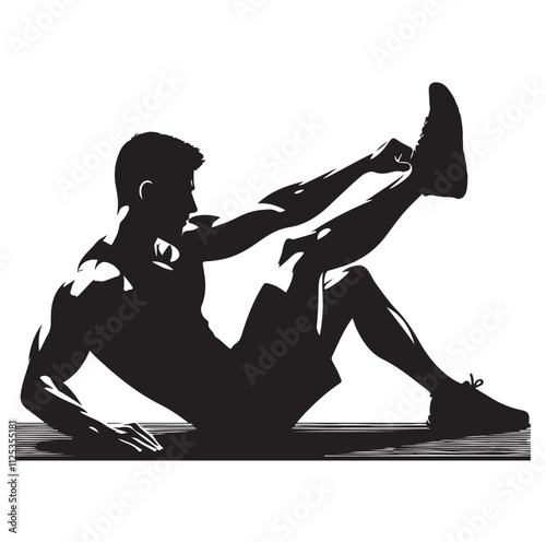 man working out Silhouette vector illustration