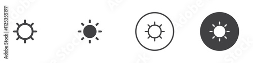 Sun icon Simple outline vector logo