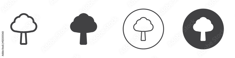 Tree icon Simple outline vector logo