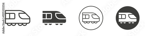 Train icon Simple outline vector logo