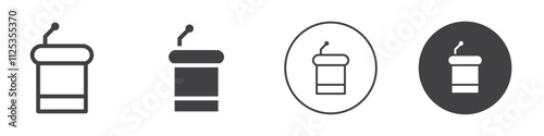 Tribune icon Simple outline vector logo