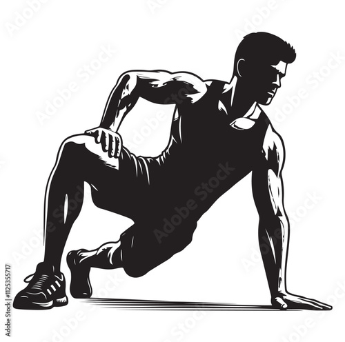 man working out Silhouette vector illustration