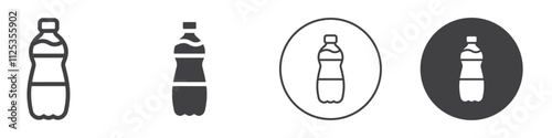 Water bottle icon Simple outline vector logo