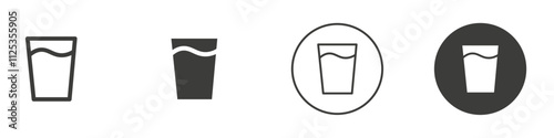 Water glasses icon Simple outline vector logo