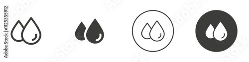 Water drop icon Simple outline vector logo