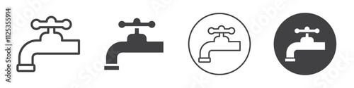 Water tap icon Simple outline vector logo