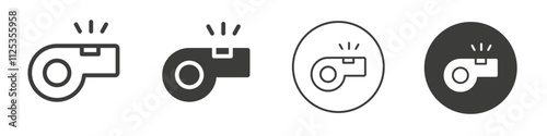 Whistle icon Simple outline vector logo