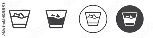 Whiskey glass icon Simple outline vector logo