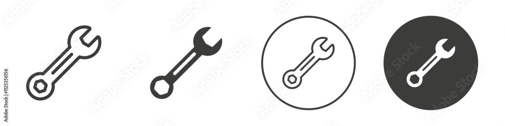 Wrench icon Simple outline vector logo Wrench icon Simple outline vector logo