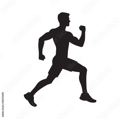 man working out Silhouette vector illustration