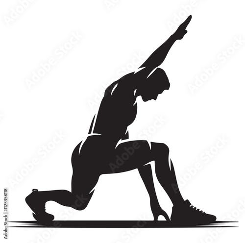 man working out Silhouette vector illustration
