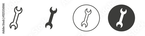 Wrench icon Simple outline vector logo