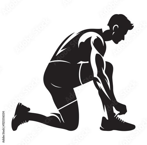 man working out Silhouette vector illustration