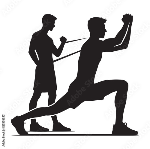 man working out Silhouette vector illustration